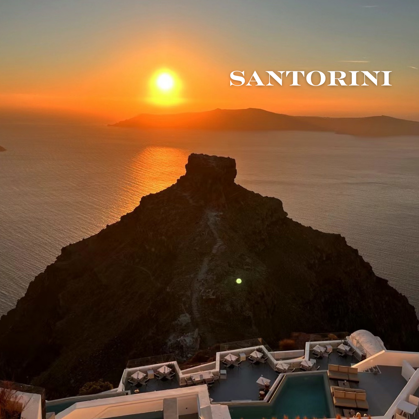 Santorini Sunset Coaster – Imerovigli View