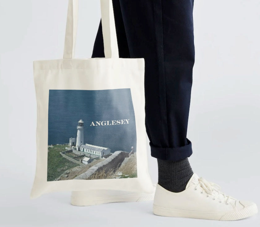 Anglesey Lighthouse Canvas Tote – Coastal Calm Collection