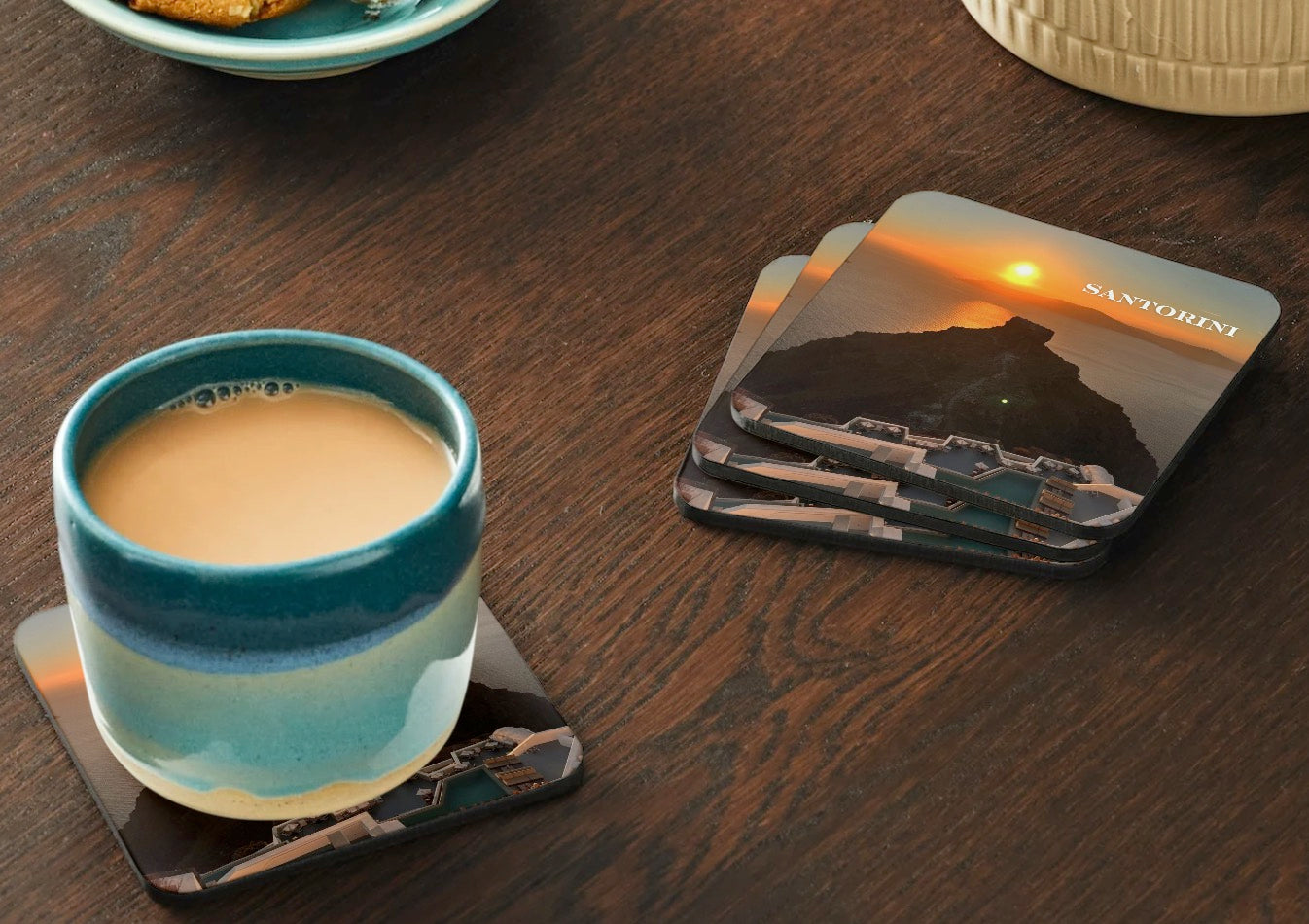 Santorini Sunset Coaster – Imerovigli View