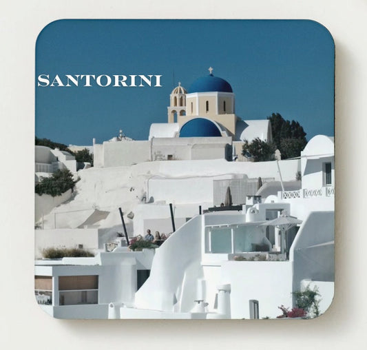 Santorini Blue – Scenic Photography Coaster